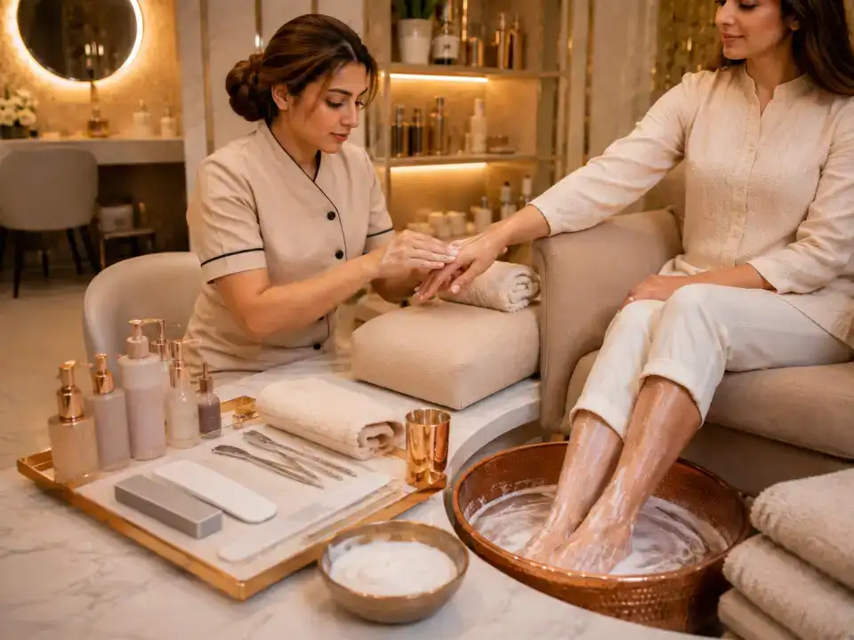 Hand & Feet Polisher treatment at Fayna's Beauty Studio Islamabad