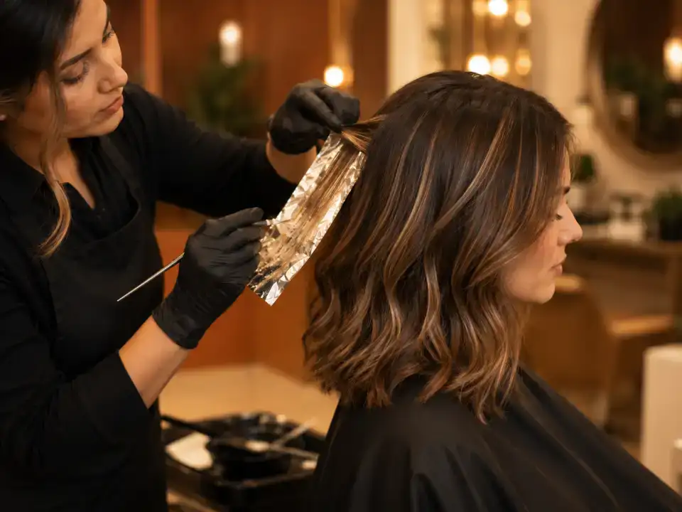 Baby Highlights - Elbow Length treatment at Fayna's Beauty Studio Islamabad