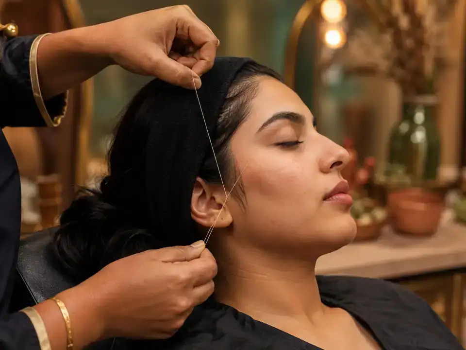 Side Bone Threading treatment at Fayna's Beauty Studio Islamabad