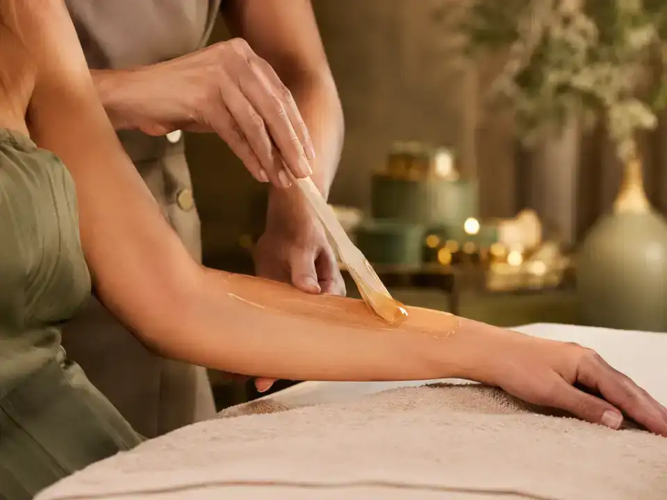 Full Arms Fruit Wax treatment at Fayna's Beauty Studio Islamabad