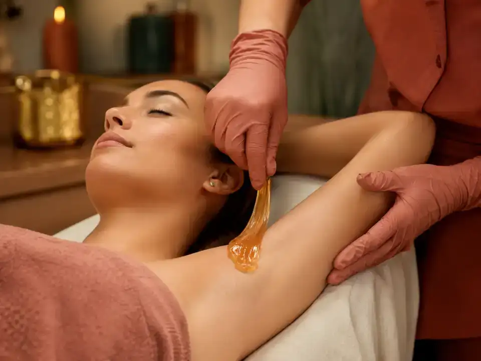 Under Arms Fruit Wax treatment at Fayna's Beauty Studio Islamabad