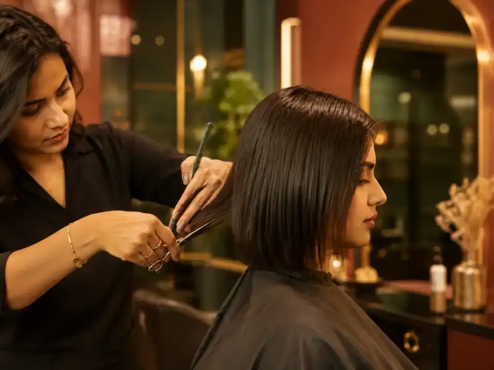 Simple Haircut treatment at Fayna's Beauty Studio Islamabad