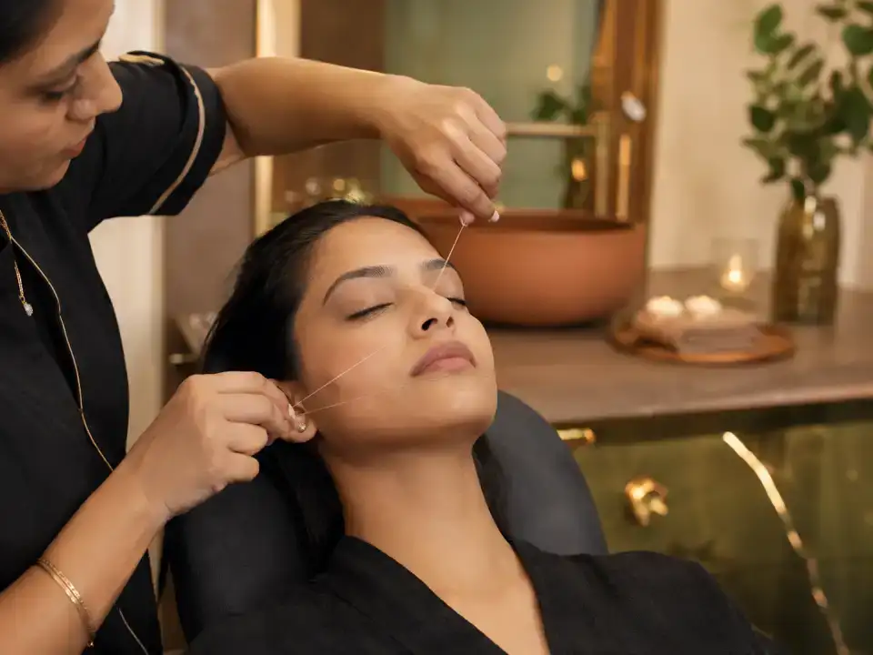 Half Face Threading treatment at Fayna's Beauty Studio Islamabad