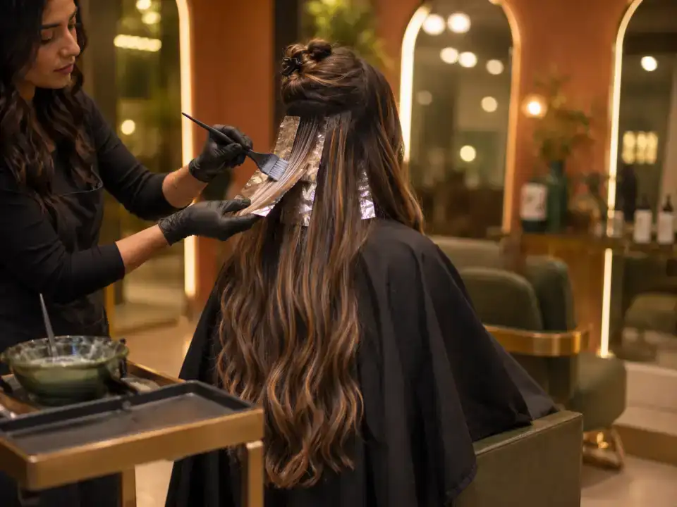 Highlights - Elbow Length treatment at Fayna's Beauty Studio Islamabad