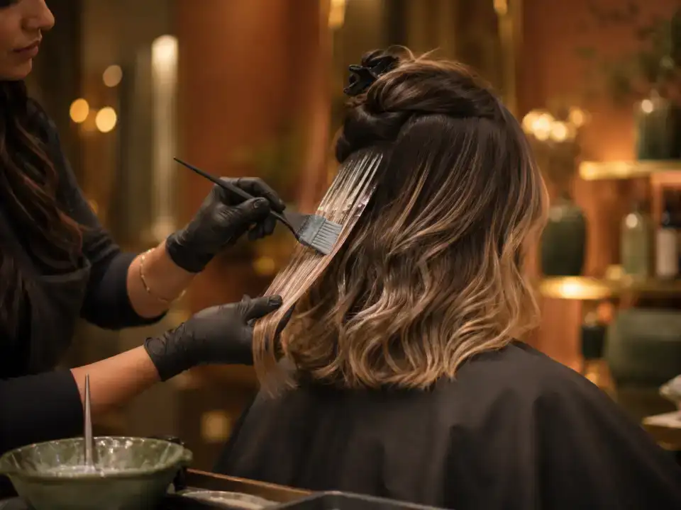 Balayage / Ombré - Medium Length treatment at Fayna's Beauty Studio Islamabad